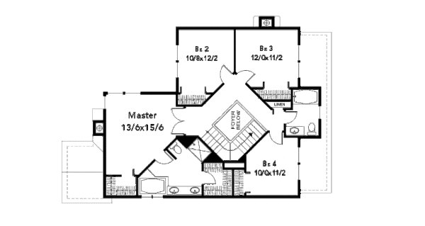 House Plan Design - Craftsman Floor Plan - Upper Floor Plan #48-339