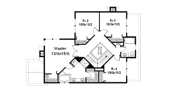 Craftsman Floor Plan - Upper Floor Plan #48-339
