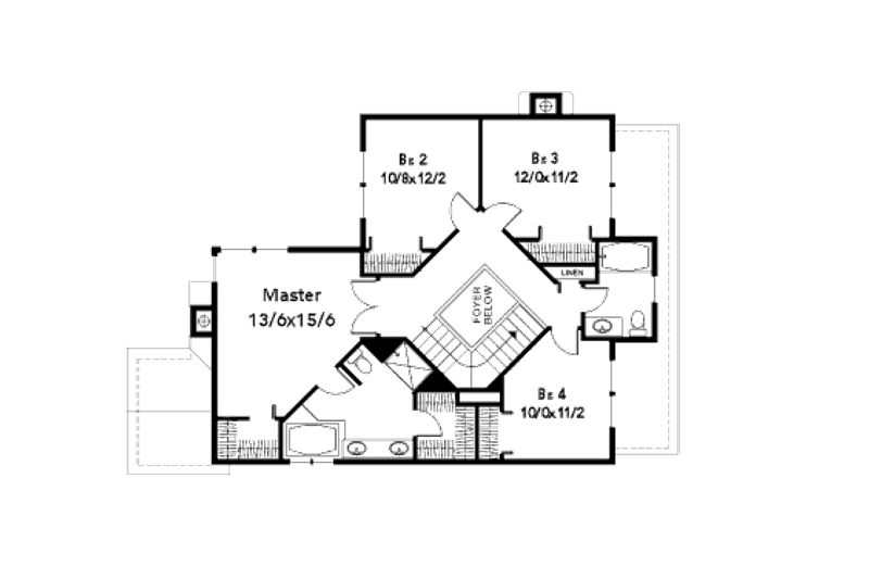 Home Plan - Floor Plan - Upper Floor for Craftsman House Plan #48-339 - 4 bed, 2.5 bath