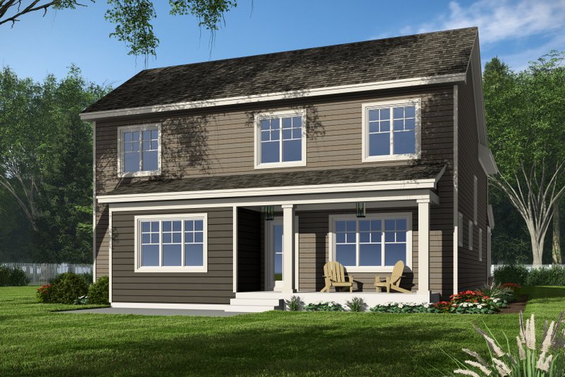 House Blueprint - Exterior - Rear Elevation for Craftsman House Plan #51-1359 - 4 bed, 2.5 bath