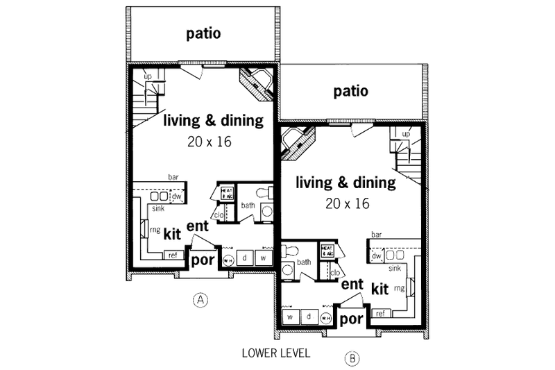 Home Plan - Floor Plan - Main Floor for Traditional House Plan #45-293 - 2 bed, 1.5 bath