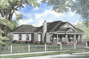 Southern Exterior - Front Elevation Plan #17-535