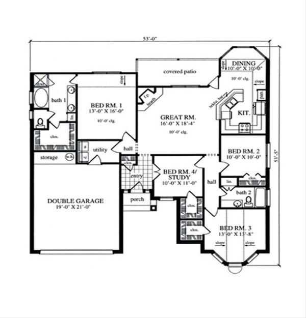 Traditional Floor Plan - Main Floor Plan #42-382