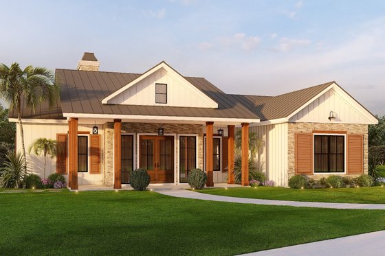 Exterior - Other Elevation for Ranch House Plan #54-564 - 3 bed, 2 bath