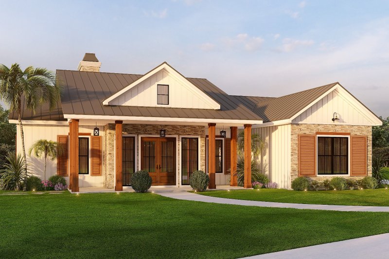 House Plan Design - Exterior - Other Elevation for Ranch House Plan #54-564 - 3 bed, 2 bath