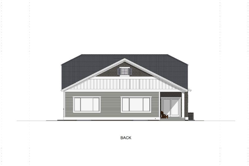 Home Plan - Exterior - Rear Elevation 3 for Ranch House Plan #1069-23 - 3 bed, 2 bath