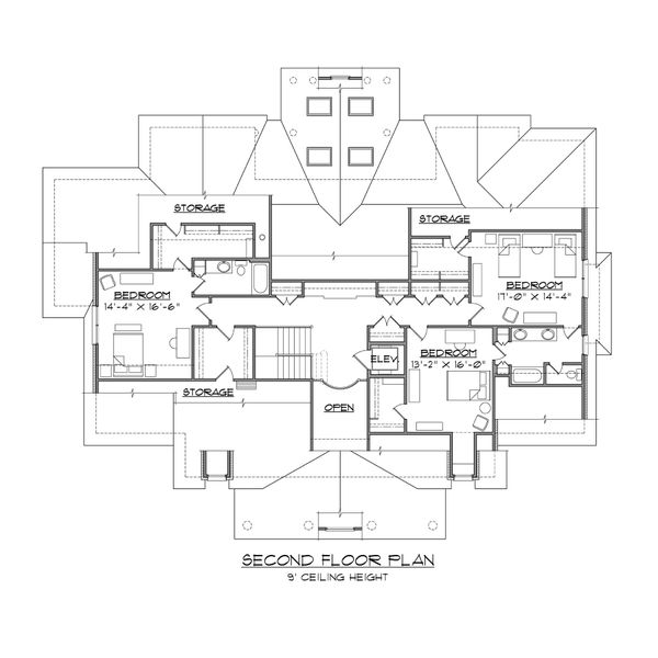 Home Plan - Classical Floor Plan - Upper Floor Plan #1054-81