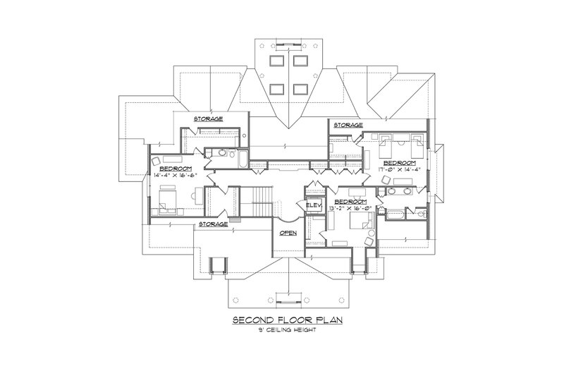 House Plan Design - Floor Plan - Upper Floor for Classical House Plan #1054-81 - 4 bed, 3.5 bath