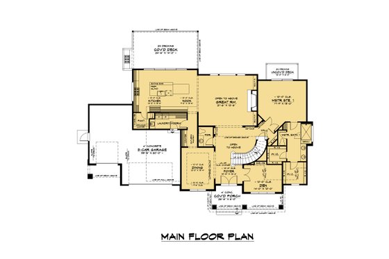 Floor Plan - Main Floor for Contemporary House Plan #1066-164 - 5 bed, 5.5 bath