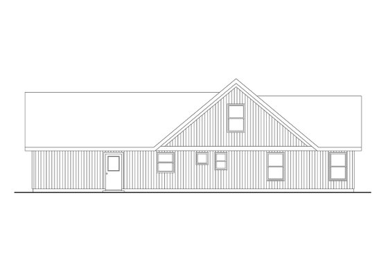 Exterior - Rear Elevation for Bungalow House Plan #124-1440 - 3 bed, 2 bath
