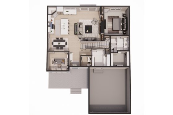Floor Plan - Main Floor 1 for Farmhouse House Plan #51-1528 - 3 bed, 2.5 bath
