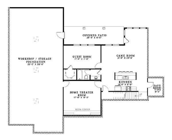 House Plan Design - European Floor Plan - Lower Floor Plan #17-632