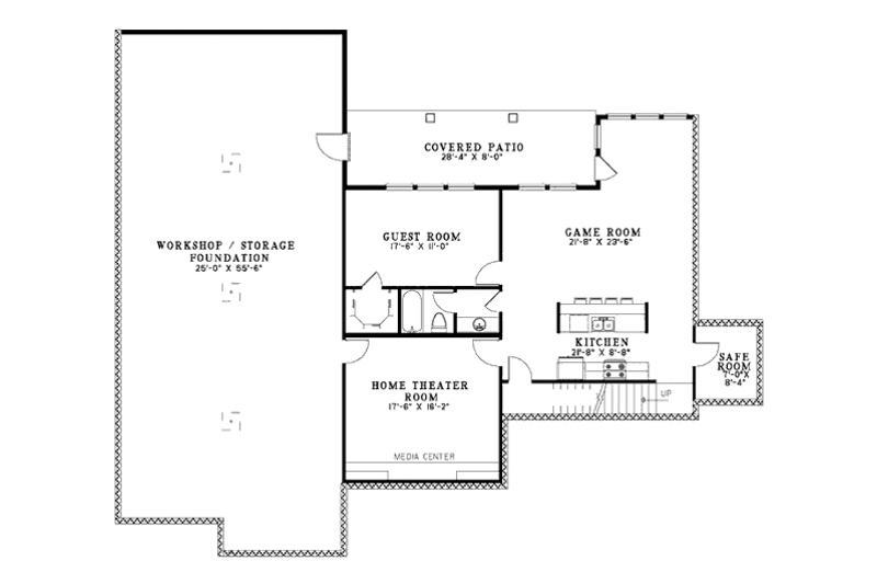 Dream House Plan - Floor Plan - Lower Floor for European House Plan #17-632 - 4 bed, 3.5 bath