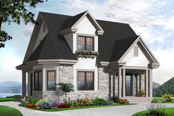 Exterior - Front Elevation 3 for Country House Plan #23-2372 - 3 bed, 2 bath