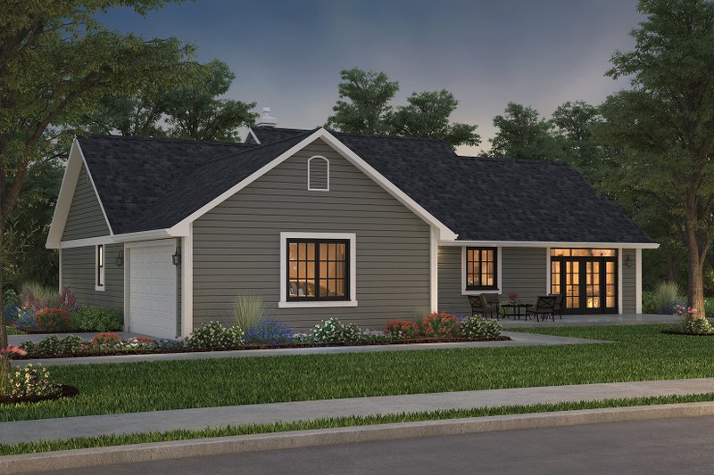 Home Plan - Exterior - Rear Elevation 2 for Ranch House Plan #427-6 - 3 bed, 2 bath