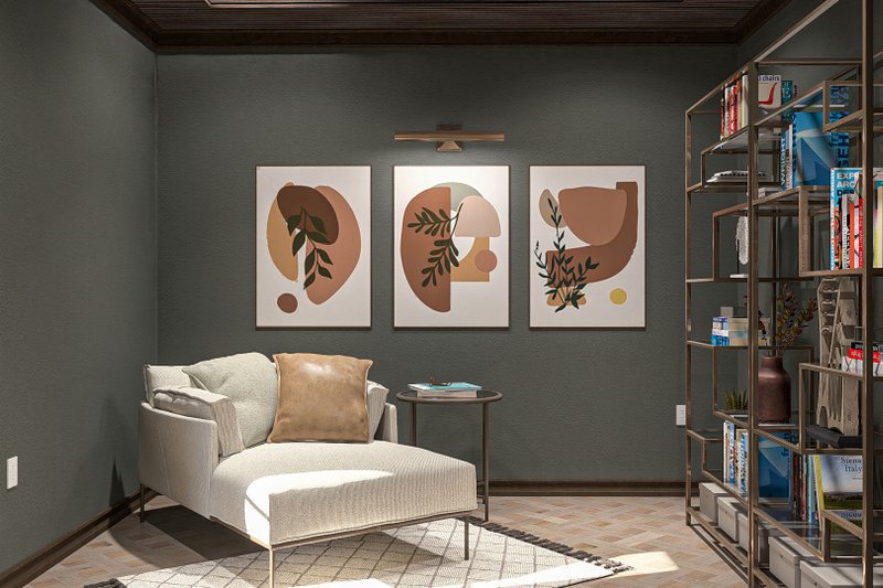 House Design - Interior - Family Room 2 for Mediterranean House Plan #455-389 - 2 bed, 2 bath