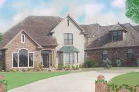 Exterior - Front Elevation for European House Plan #52-158 - 4 bed, 4.5 bath