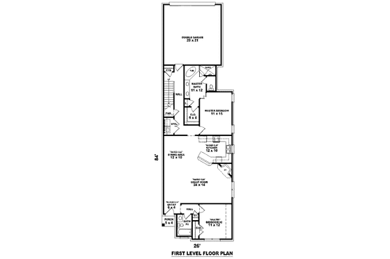 Floor Plan - Main Floor for European House Plan #81-13656 - 3 bed, 3 bath