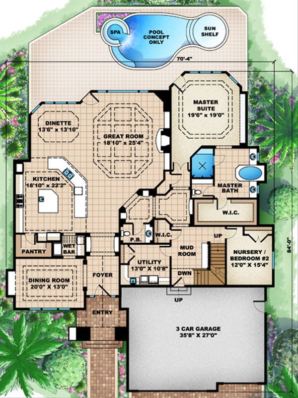 European Floor Plan - Main Floor Plan #27-448