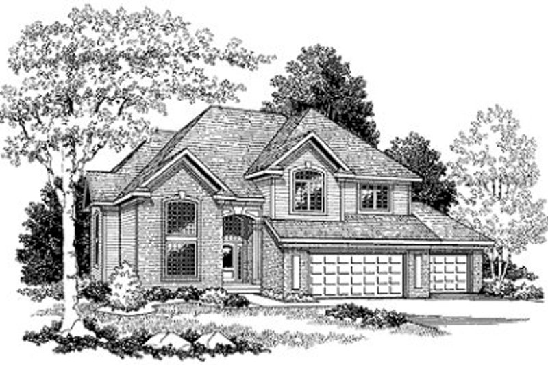 House Blueprint - Traditional Exterior - Front Elevation Plan #70-434