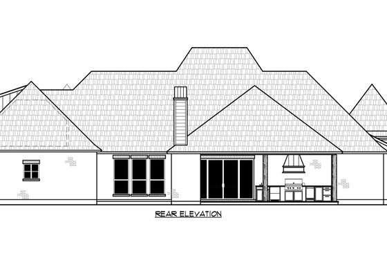 Exterior - Rear Elevation for Southern House Plan #1074-60 - 4 bed, 3.5 bath