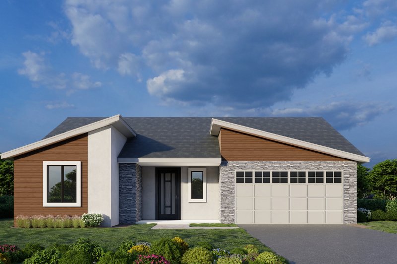 House Blueprint - Contemporary Exterior - Front Elevation Plan #112-236