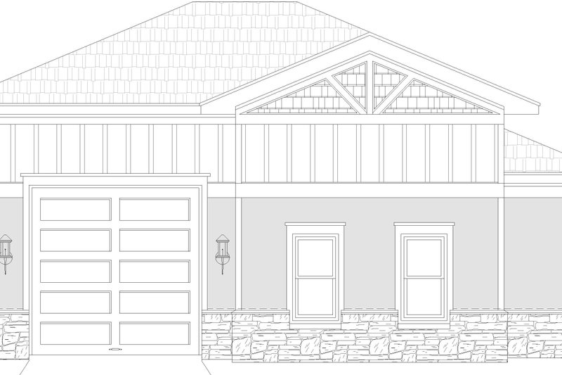 Architectural House Design - Exterior - Rear Elevation for Craftsman House Plan #932-377, 0 bath