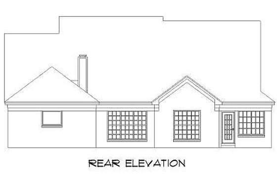 Exterior - Rear Elevation for Traditional House Plan #424-68 - 5 bed, 3 bath