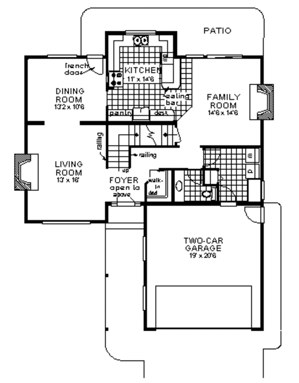 House Blueprint - European Floor Plan - Main Floor Plan #18-205