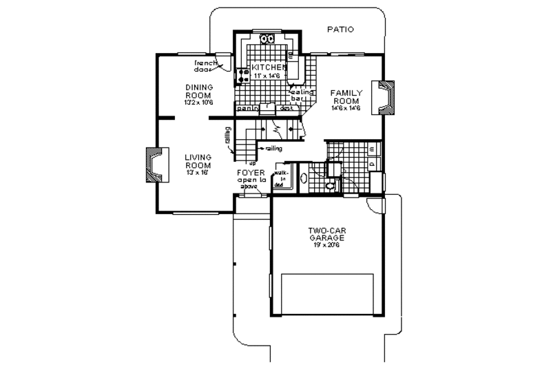 European Style House Plan - 4 Beds 2.5 Baths 1858 Sq/Ft Plan #18-205 ...