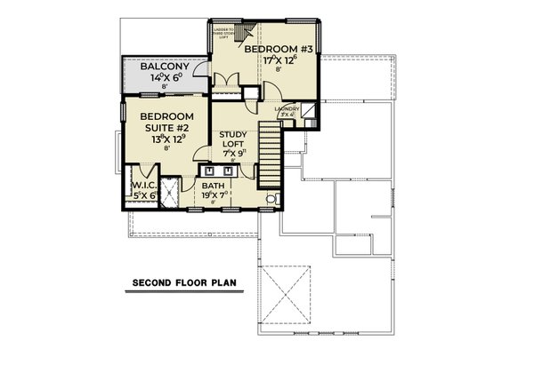 Contemporary Floor Plan - Upper Floor Plan #1070-244
