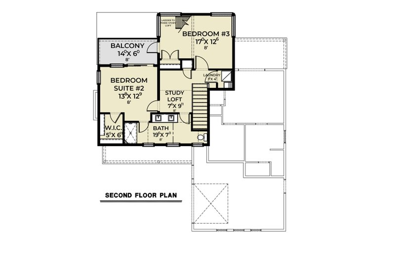 Architectural House Design - Floor Plan - Upper Floor for Contemporary House Plan #1070-244 - 3 bed, 2.5 bath