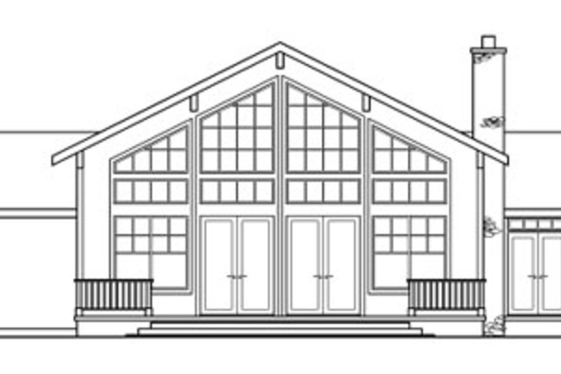 Home Plan - Exterior - Rear Elevation for Ranch House Plan #124-218 - 3 bed, 2.5 bath