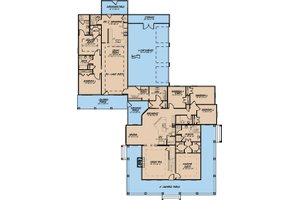 Floor Plan - Main Floor for Farmhouse House Plan #923-22 - 6 bed, 4 bath