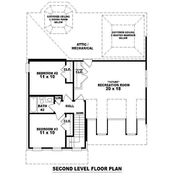 Traditional Floor Plan - Upper Floor Plan #81-1377