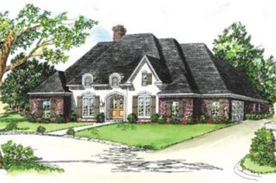 Exterior - Front Elevation for European House Plan #16-186 - 3 bed, 2 bath