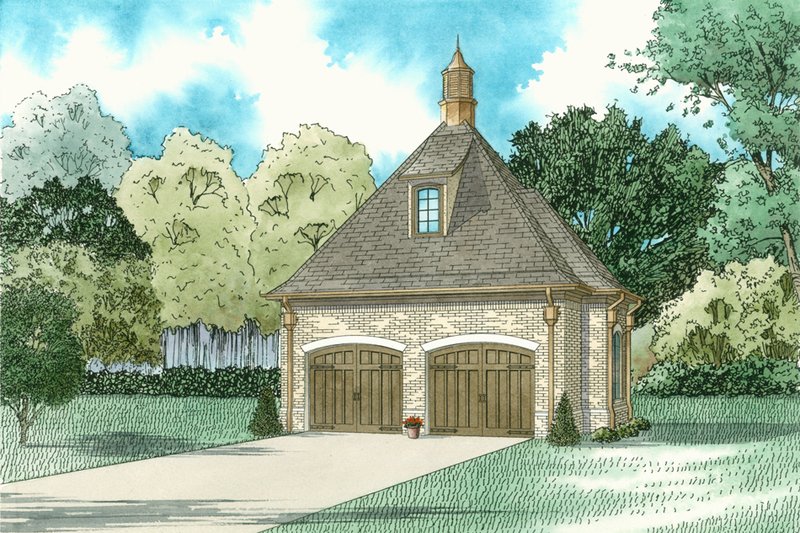 House Blueprint - European Exterior - Front Elevation Plan #17-3474