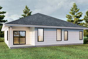 Exterior - Rear Elevation for Farmhouse House Plan #1093-5 - 2 bed, 2 bath