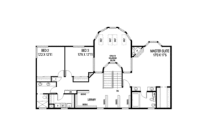 Floor Plan - Upper Floor for Bungalow House Plan #60-360 - 3 bed, 3 bath