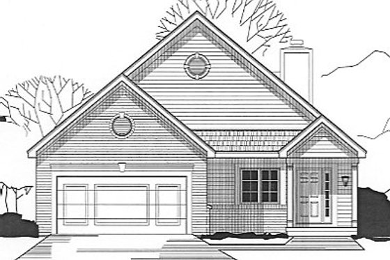 Exterior - Front Elevation for Traditional House Plan #67-679 - 2 bed, 2 bath