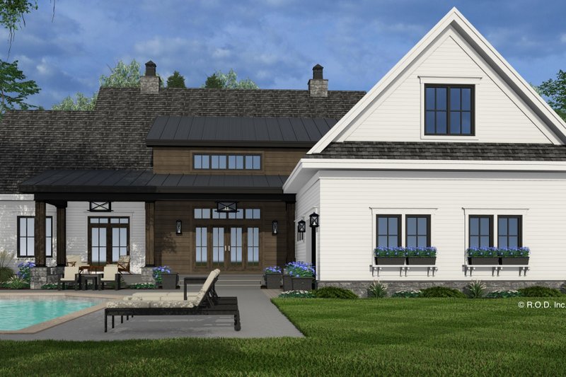 Dream House Plan - Exterior - Rear Elevation for Farmhouse House Plan #51-1253 - 5 bed, 4.5 bath