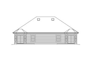 Exterior - Rear Elevation for Country House Plan #57-683 - 4 bed, 4 bath