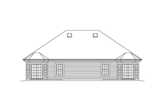 Exterior - Rear Elevation for Country House Plan #57-683 - 4 bed, 4 bath