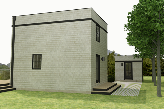 Exterior - Rear Elevation for Modern House Plan #914-4 - 1 bed, 1 bath