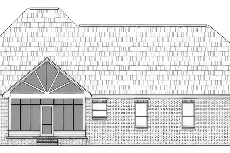 House Blueprint - Exterior - Rear Elevation for European House Plan #21-568 - 3 bed, 2.5 bath