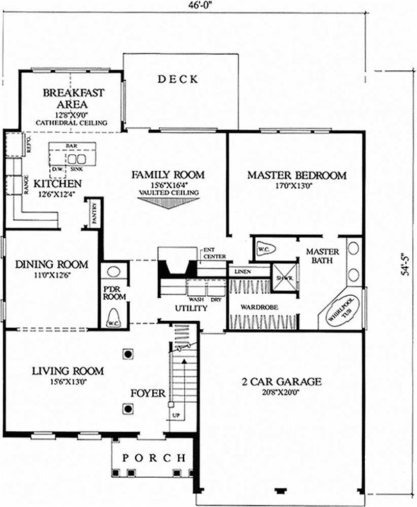 Architectural House Design - Traditional Floor Plan - Main Floor Plan #137-196