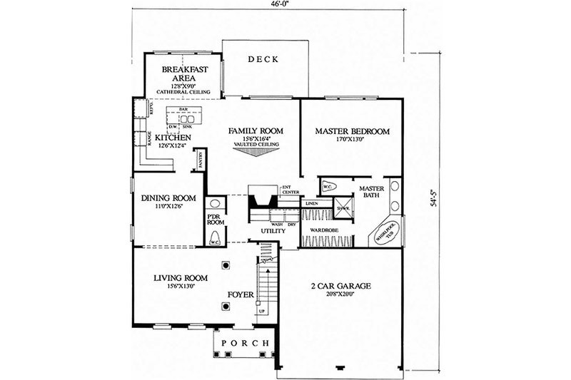 Dream House Plan - Floor Plan - Main Floor for Traditional House Plan #137-196 - 3 bed, 2 bath