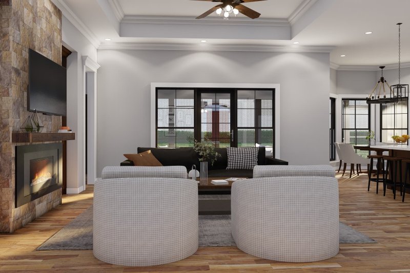 Home Plan - Interior - Family Room for Ranch House Plan #923-75 - 4 bed, 3 bath