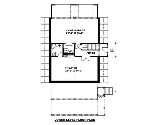 Cabin Floor Plan - Lower Floor Plan #117-941