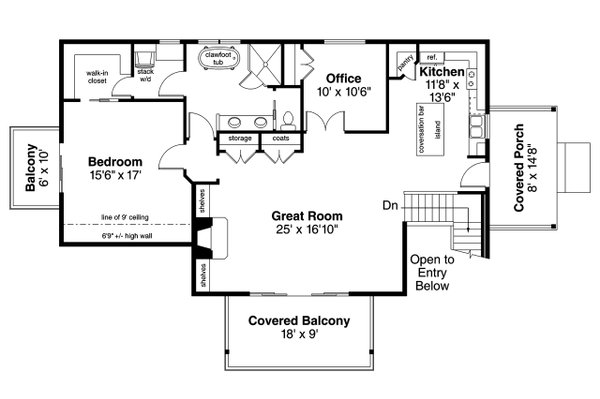 Dream House Plan - Cottage Floor Plan - Upper Floor Plan #124-1204
